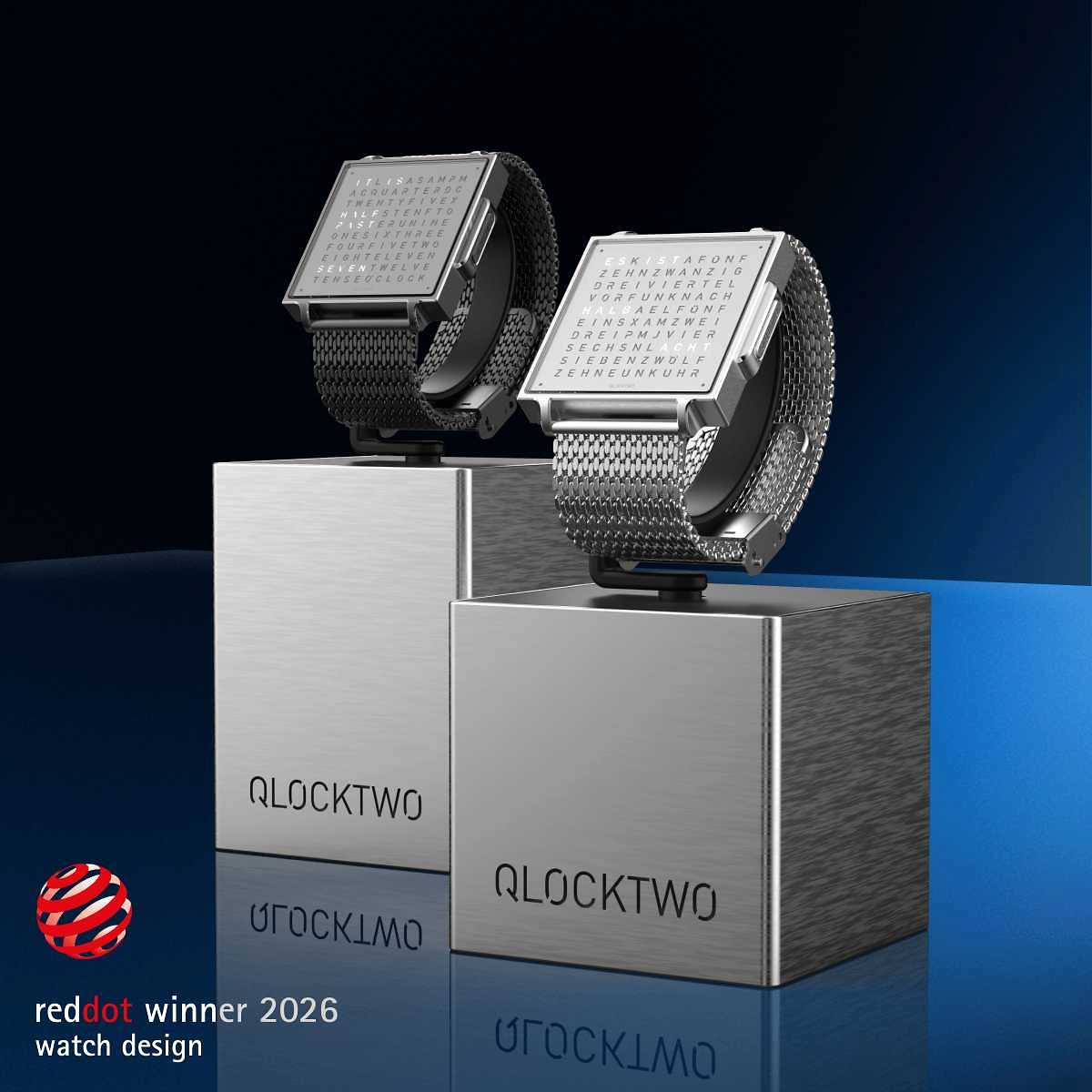QLOCKTWO Wrist - Black Steel