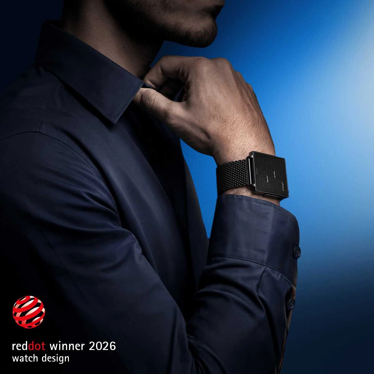 QLOCKTWO Wrist - Black Steel