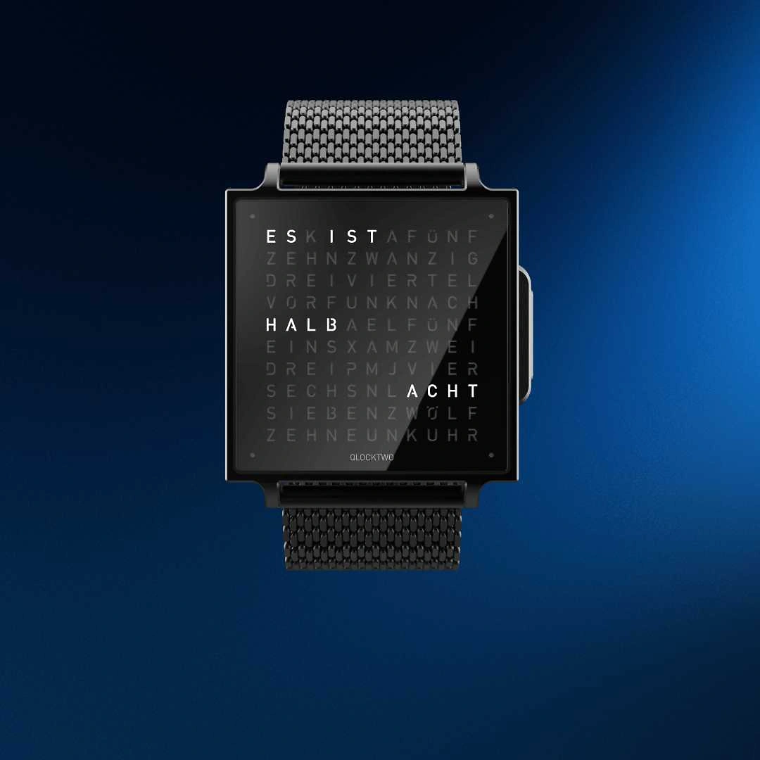 QLOCKTWO Wrist - Black Steel
