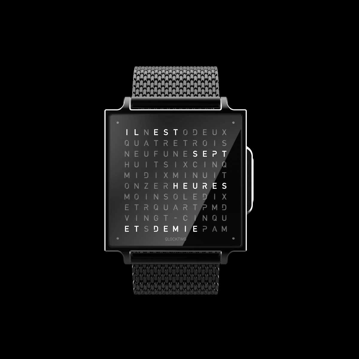 QLOCKTWO Wrist - Black Steel