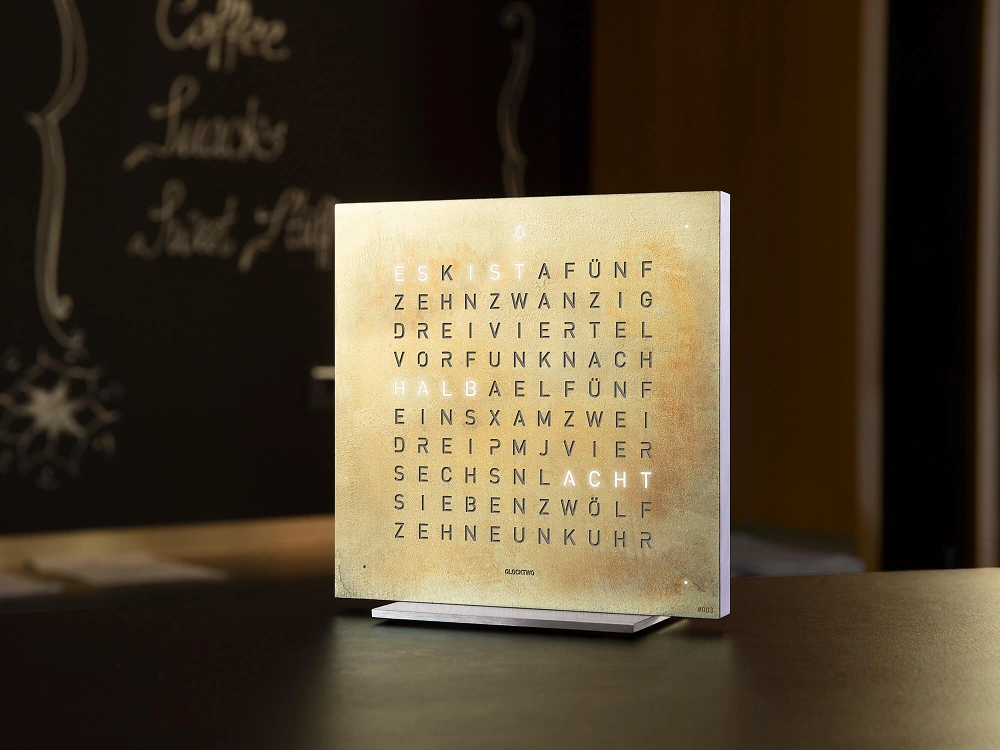 QLOCKTWO EARTH 13.5 - Creator's Edition Silver & Gold