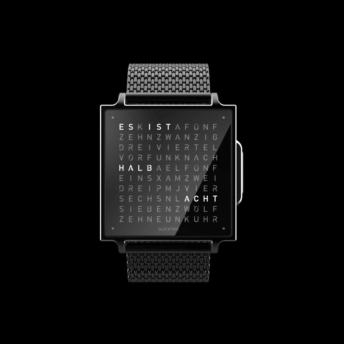 QLOCKTWO Wrist - Black Steel