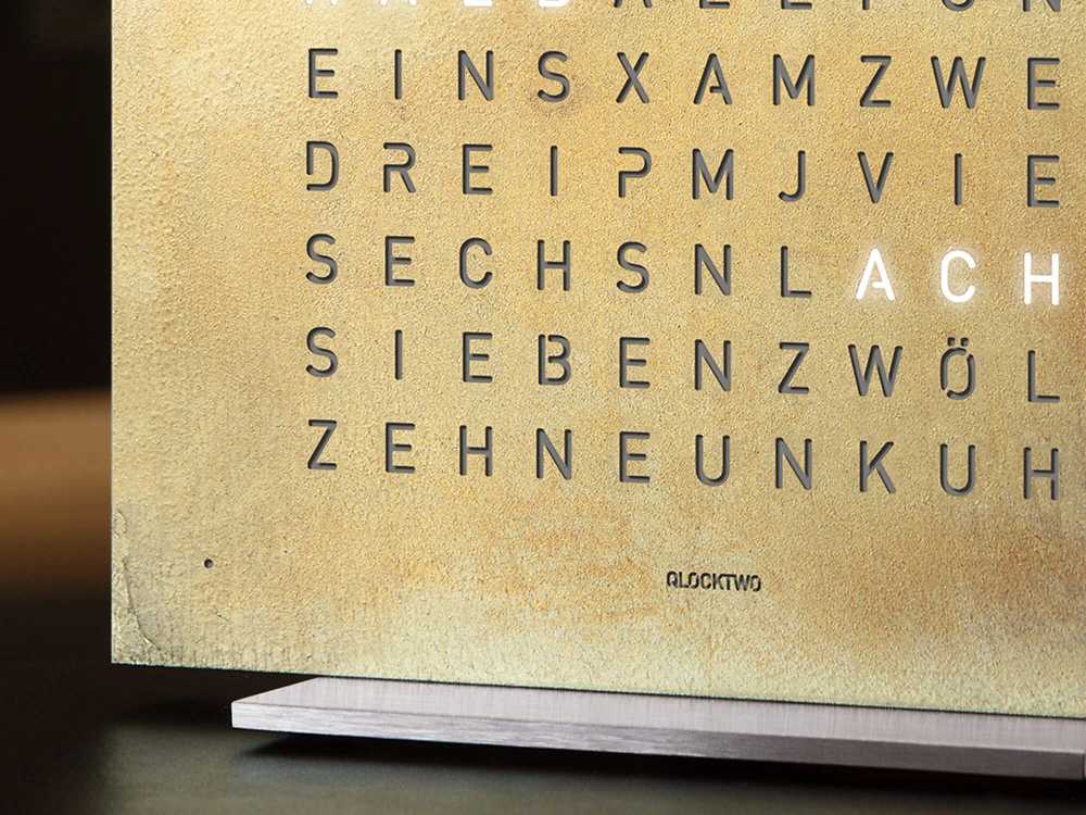 QLOCKTWO EARTH 13.5 - Creator's Edition Silver & Gold